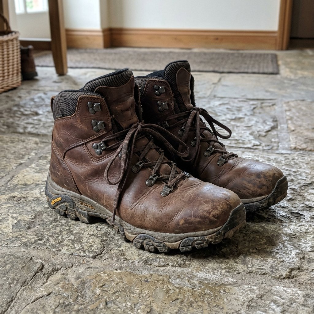 Wanderschuhe Leder, eingelaufen Bild 1