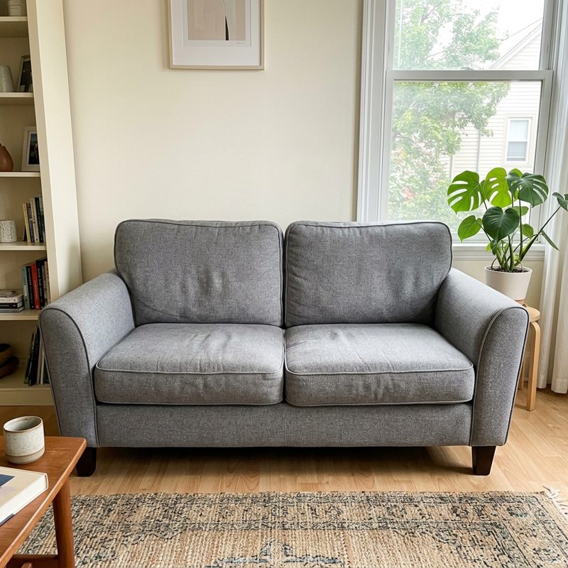 2-Sitzer Sofa grau, Stoff